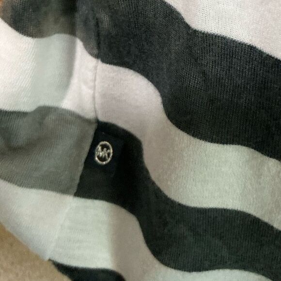 Michael Kors Black and White Striped Tee size small - Picture 2 of 11